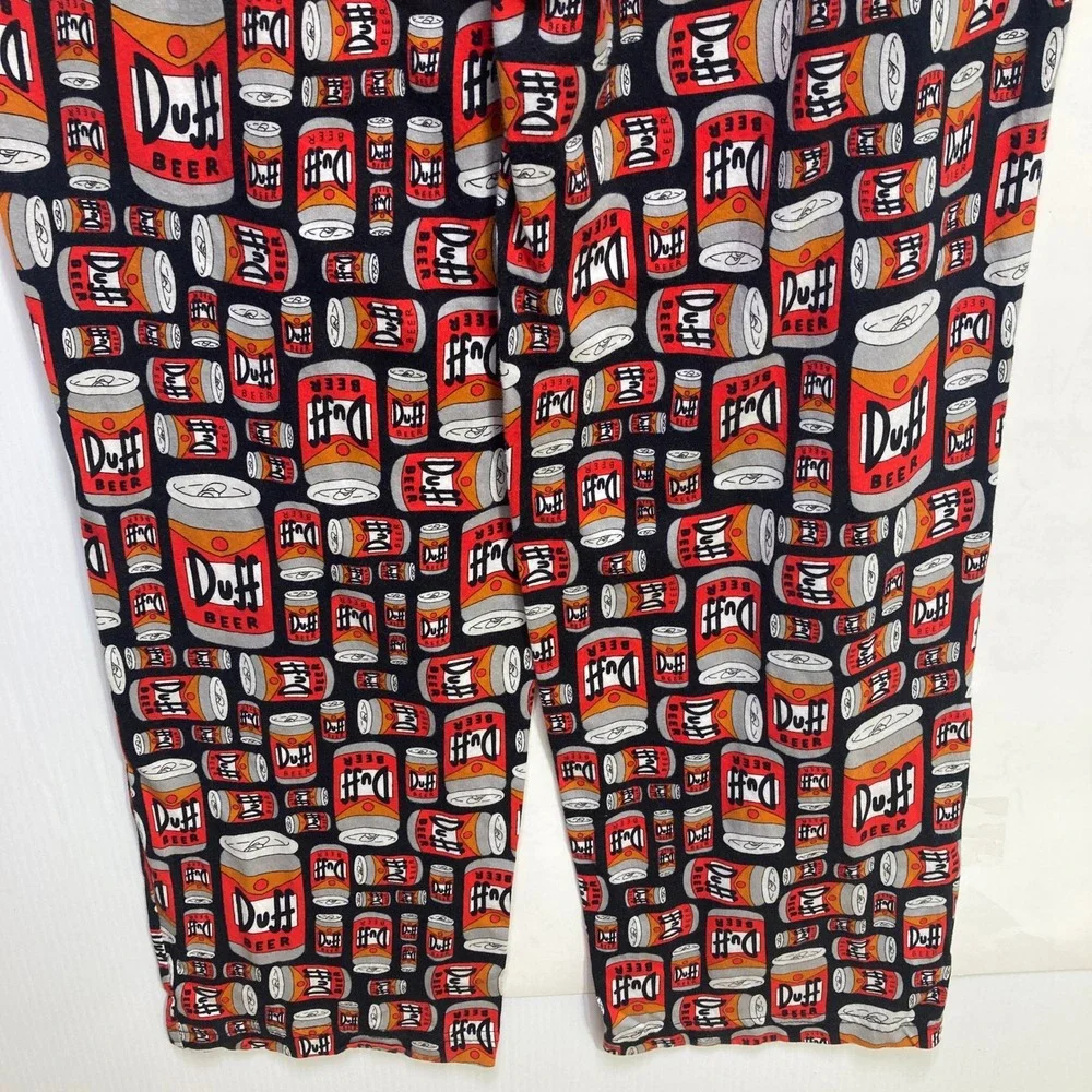 The‎ Simpsons Duff Beer Pajama Pants Womens Small Black Cotton Lounge Sleepwear